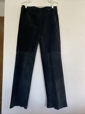 Vintage Co & Eddy Black Suede Leather Riding Pants Size 10 No Hem